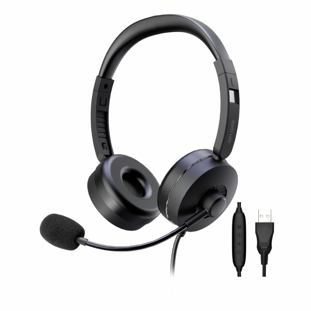 Dual Sided Headset USB with Flexible Mic